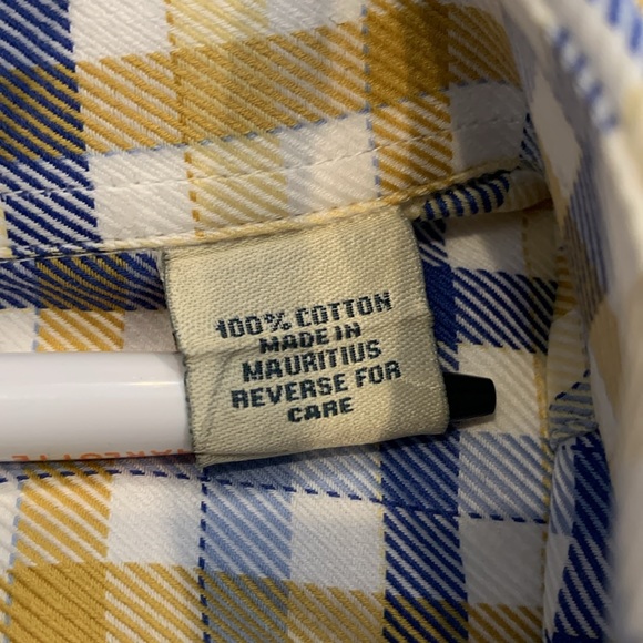 Peter Millar 100%Cotton Yellow & Blue Button-down, M - Picture 3 of 12